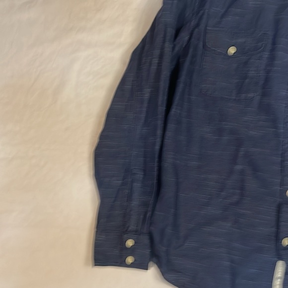 ♠️ 3/20 Lucky Brand Mens Blue Button Up Long Sleeve Pockets XXL Fits like an XL - Picture 5 of 6
